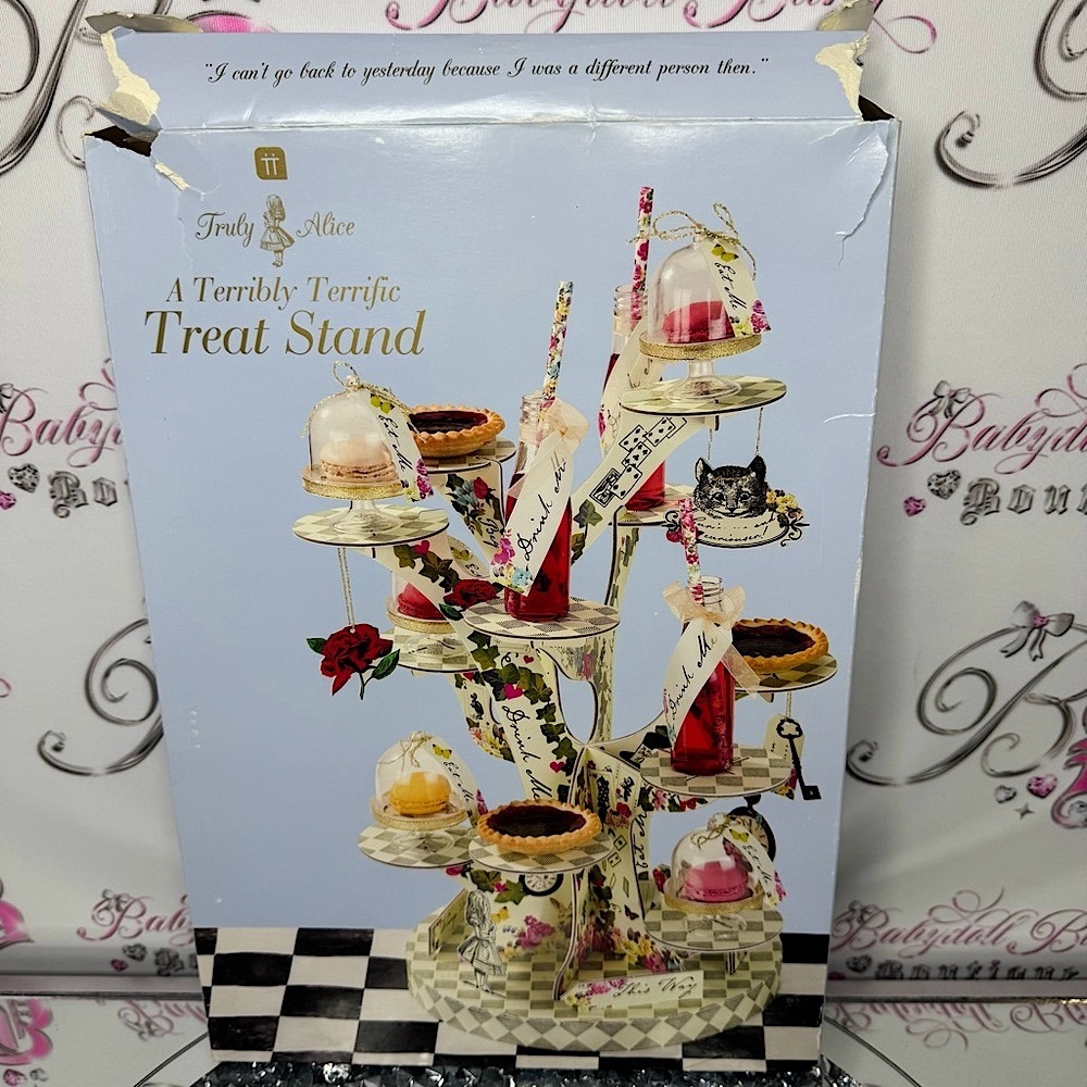 Alice treat stand Alice in wonderland terribly terrific treat stand Cheshire Cat